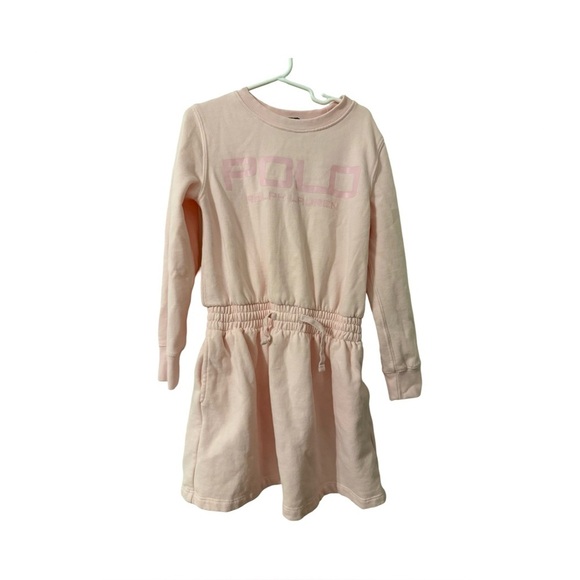 Polo Ralph Lauren Girls Pink Sweatshirt Dress Size 7 - Picture 1 of 4